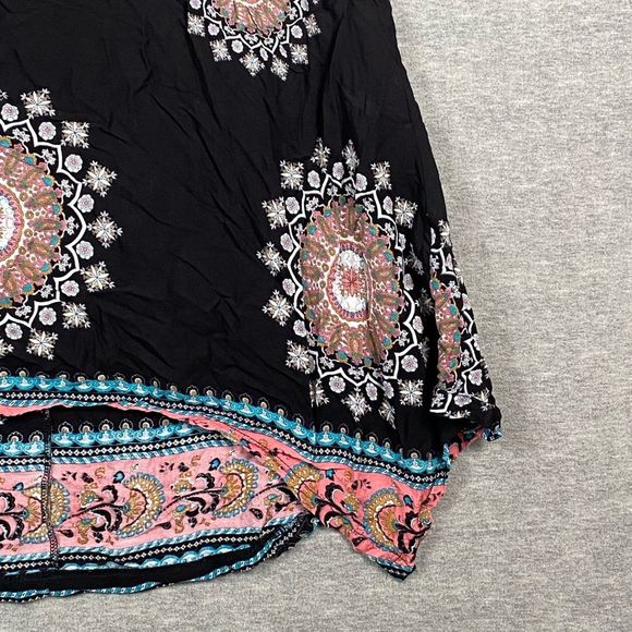 Simply Aster Womens Multicolored Mandala Designed Sleeveless Pulover Blouse 1X - Picture 4 of 11